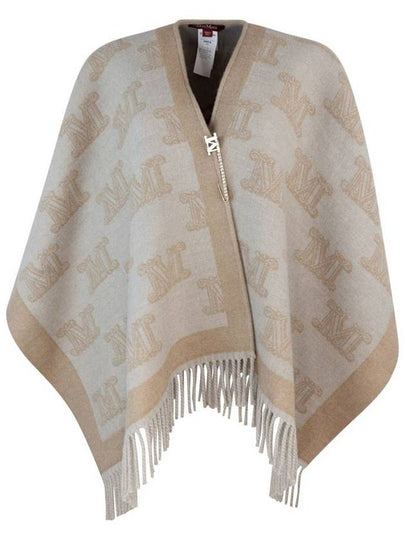 Fringe Logo Wool Cape Sand - MAX MARA - BALAAN 2