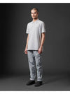 Metropolis Logo Badge Striped Polo Shirt Grey - CP COMPANY - BALAAN 4