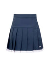 Women's Malika Golf Pleated Skirt Navy - J.LINDEBERG - BALAAN 1