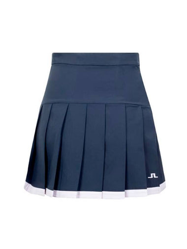 Women's Malika Golf Pleated Skirt Navy - J.LINDEBERG - BALAAN 1