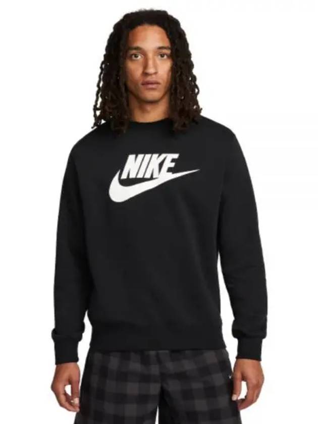 Club Graphic Crew Neck Sweatshirt Black - NIKE - BALAAN 2