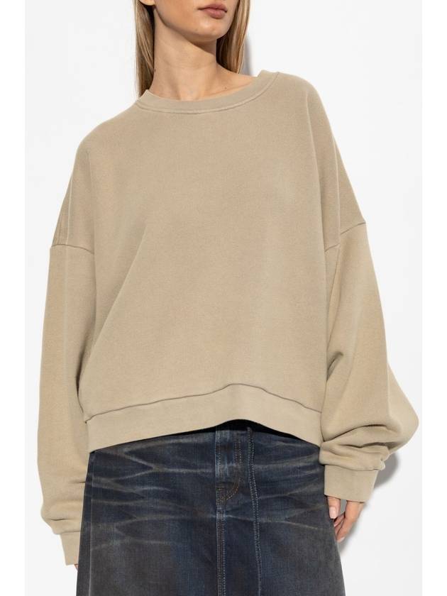 Acne Studios Sweatshirt With Logo, Women's, Beige - ACNE STUDIOS - BALAAN 3