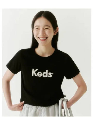 Logo Crop T Shirt KD2RSG2102FBLK - KEDS - BALAAN 1