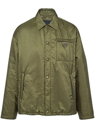 Triangle Logo Re-Nylon Jacket Military Green - PRADA - BALAAN 1