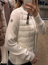 Logo Patch Padded Cardigan Cream - MONCLER - BALAAN 6