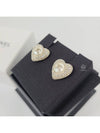 CC Heart Pearl Cubic Earrings White Gold - CHANEL - BALAAN 8