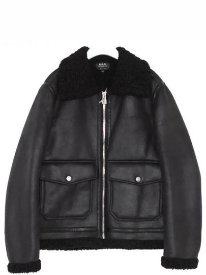 Tommy Shearing Trimming Leather Jacket Black - A.P.C. - BALAAN 2