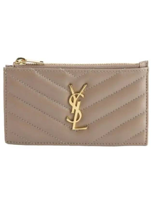 Monogram Zipper Card Wallet Women s - SAINT LAURENT - BALAAN 1