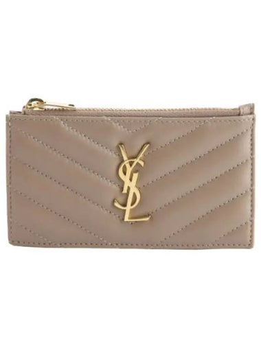 monogram zipped card wallet - SAINT LAURENT - BALAAN 1