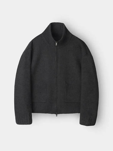 Semi overfit two way high neck full zip up knit black - INDUST - BALAAN 1