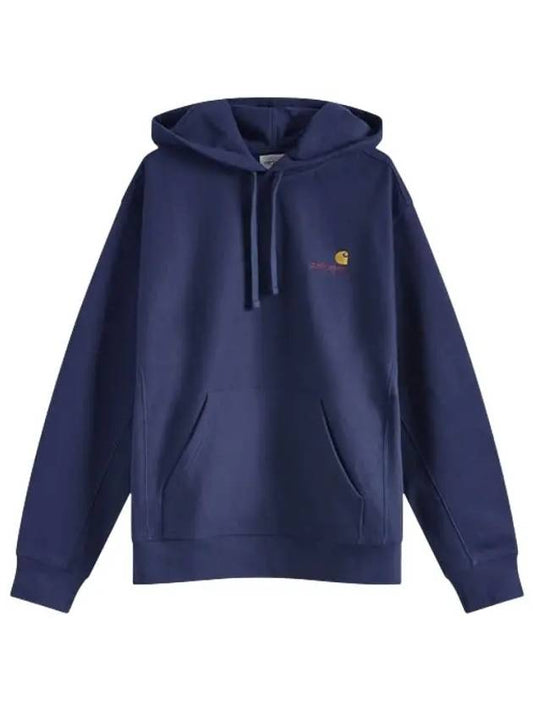 Men s American Script Crew Neck Hooded Sweatshirt Navy I028279 29LXX - CARHARTT - BALAAN 2