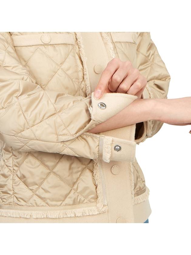 Ferro Short Quilted Fringing Jacket Beige - MAX MARA - BALAAN 9