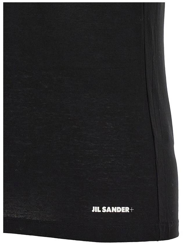 Logo Crew Neck Cotton Short Sleeve T-shirt Black - JIL SANDER - BALAAN 5