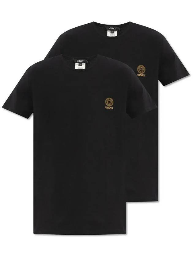 Crew Neck Medusa Logo Short Sleeve T-Shirt 2 Pack Black - VERSACE - BALAAN 1