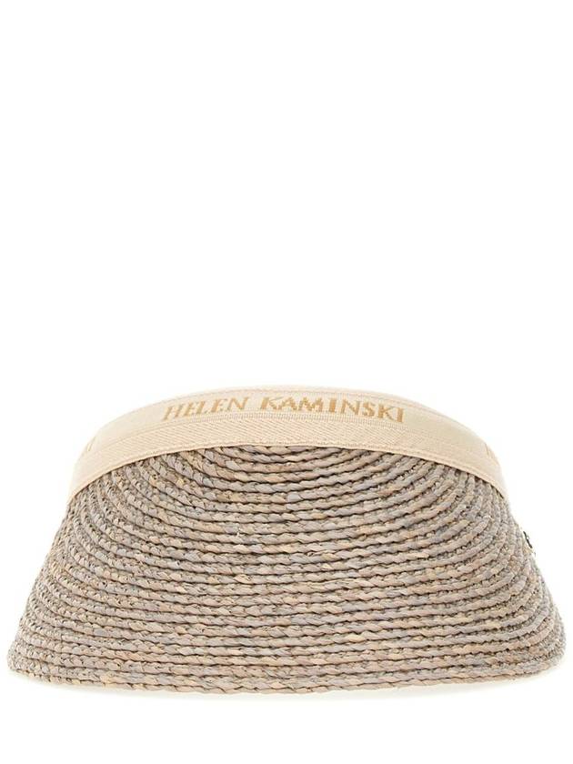 Bianca Raffia Visor Eclipse Melange Natural Logo - HELEN KAMINSKI - BALAAN 2