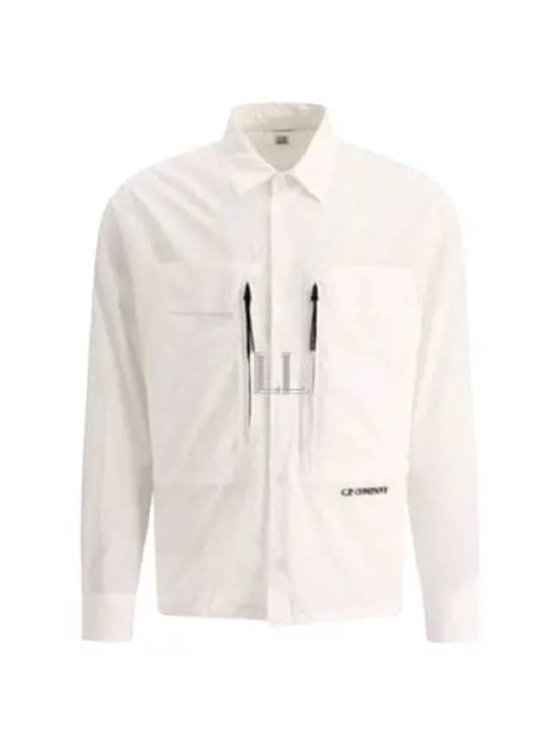 Cotton Popeline Over Long Sleeve Shirt White - CP COMPANY - BALAAN 2