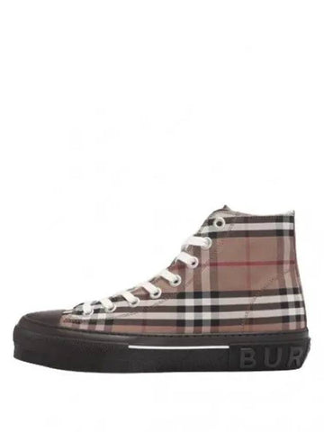 Vintage Check Cotton High Top Sneakers Men s - BURBERRY - BALAAN 1