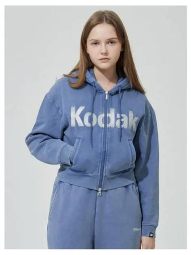 KODAK Apparel CineKodak Semi Crop Fit Washing Hood Zip up Women BLUE - KODO - BALAAN 1