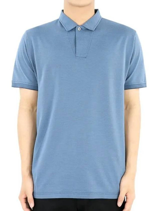 Men's short sleeve PK shirt navy - LORO PIANA - BALAAN 2