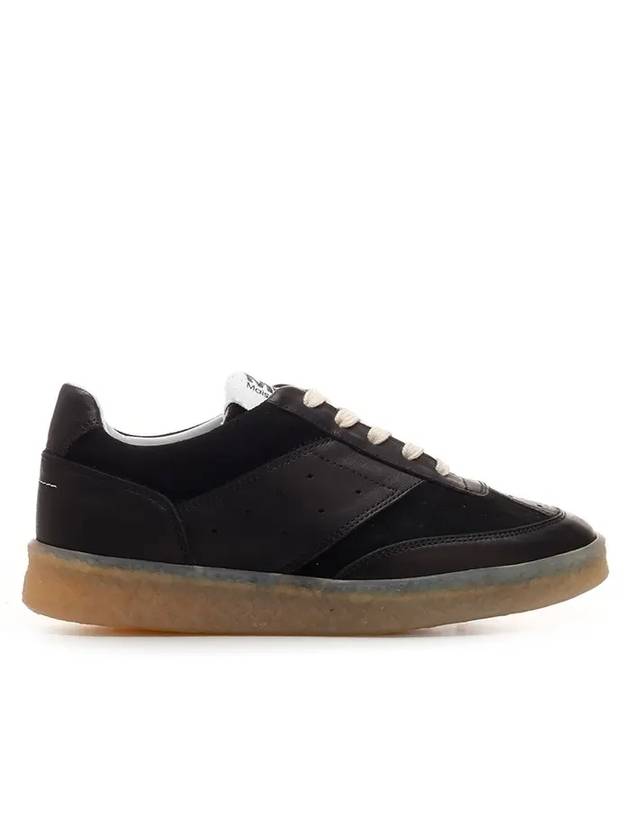 6 Court Logo Tongue Low Top Sneakers Black - MAISON MARGIELA - BALAAN 1