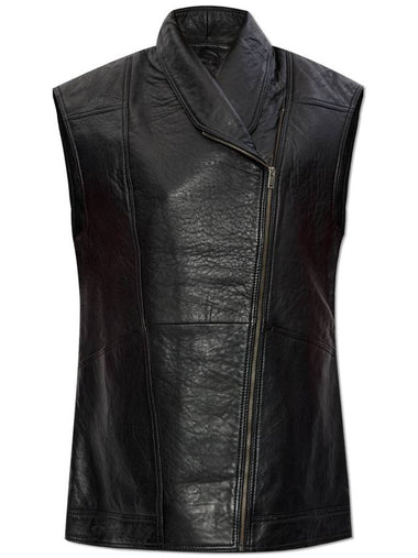 Gestuz Leather Vest Gellygz, Women's, Black - GESTUZ - BALAAN 1