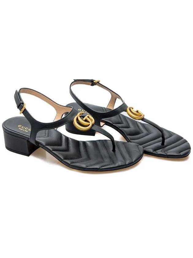 Women's Double G Sandals Black - GUCCI - BALAAN 4