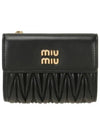 Logo Zipper Leather Card Wallet Black - MIU MIU - BALAAN 2