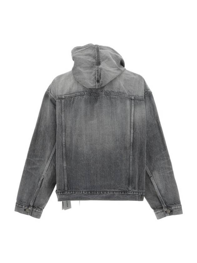 Distressed Denim Hoodie Black - BALENCIAGA - BALAAN 3