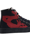 Plimsoll Vegan Leather High Top Sneakers Black Red - VIVIENNE WESTWOOD - BALAAN 11