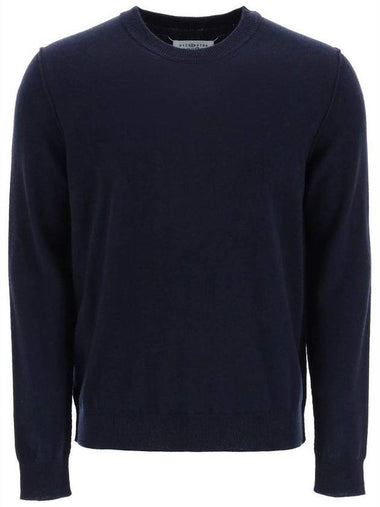 Back Stitch Crew Neck Knit Top Navy - MAISON MARGIELA - BALAAN 1