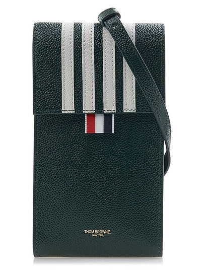 4-Bar Stripe Phone Holder Cross Bag Dark Green - THOM BROWNE - BALAAN 2