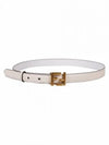 Gold-Plated FF Buckle Leather Belt White - FENDI - BALAAN.