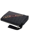 men's entertainment FF chain print clutch bag black - FENDI - BALAAN.