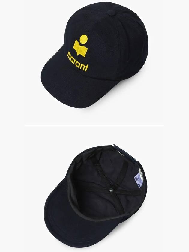 Tyron Logo Cotton Ball Cap Navy - ISABEL MARANT - BALAAN 4