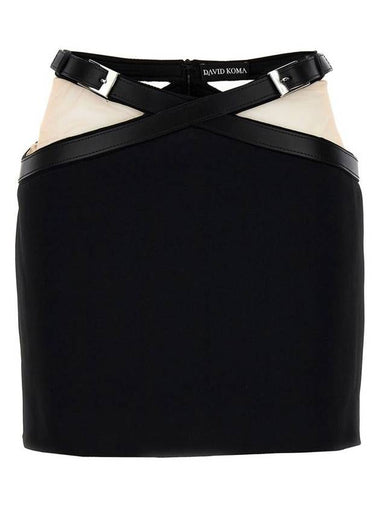 David Koma 'Cross Waist Band Net Insert' Skirt - DAVID KOMA - BALAAN 1