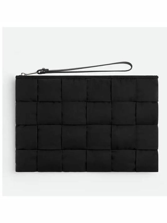 Cassette Small Flat Clutch Bag Black - BOTTEGA VENETA - BALAAN 2