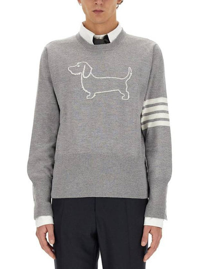 Hector 4-Bar Crewneck Pullover Merino Wool Knit Top Grey - THOM BROWNE - BALAAN 2