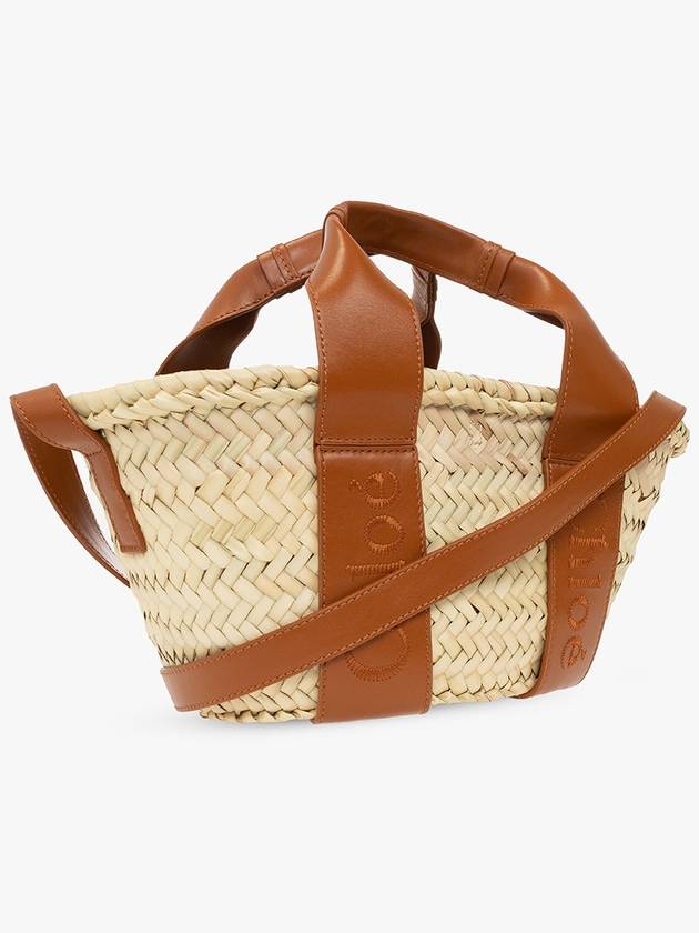 Sense Small Raffia Tote Bag Beige Caramel - CHLOE - BALAAN 5