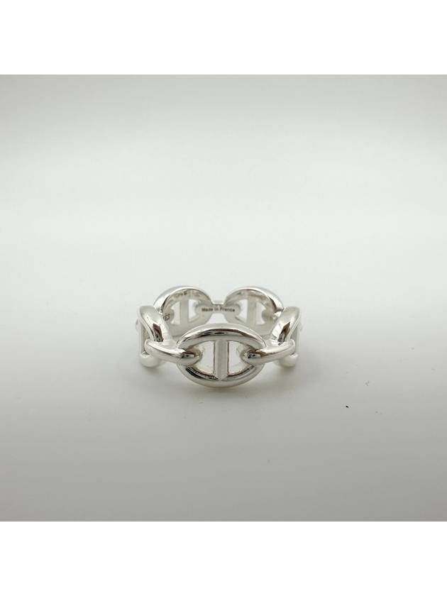 Small Chaine D'Ancre Enchainee Ring Silver - HERMES - BALAAN 9