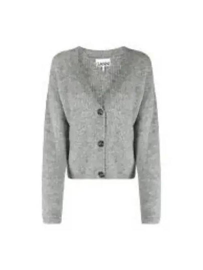 V-Neck Button-Up Alpaca Wool Cardigan Paloma Melange - GANNI - BALAAN 2