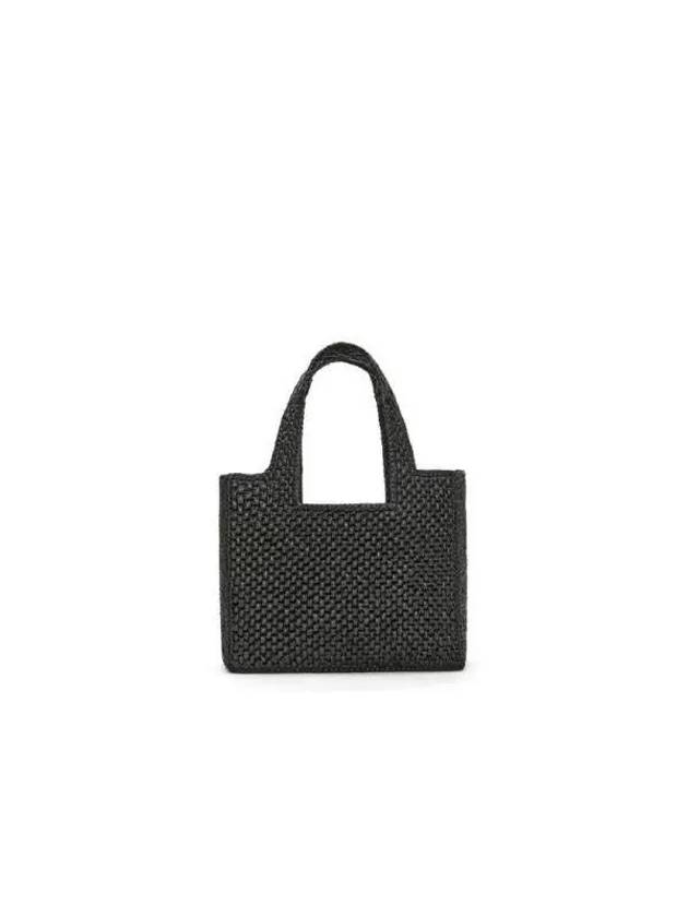 Women's Font Small Raffia Tote Bag Black - LOEWE - BALAAN 5