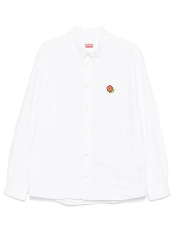 Pop Boke Flower Long Sleeve Shirt White - KENZO - BALAAN 1