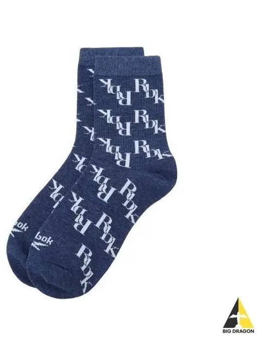 Monogram Socks Women Navy - REEBOK - BALAAN 1