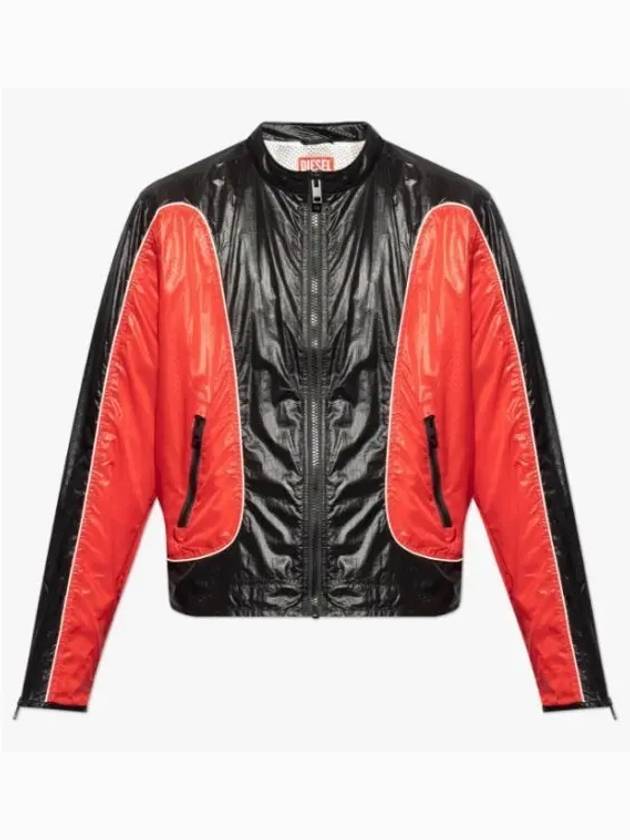 J Clay Shiny Ripstop Biker Jacket Black Red - DIESEL - BALAAN 2