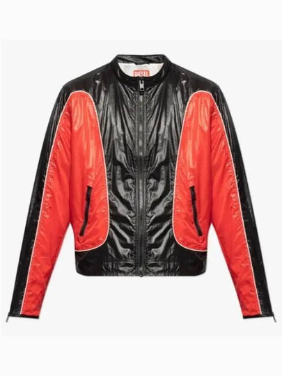 J Clay Shiny Ripstop Biker Jacket Black Red - DIESEL - BALAAN 2