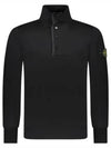 Compass Patch Cotton Fleece Polo Knit Top Black - STONE ISLAND - BALAAN 2