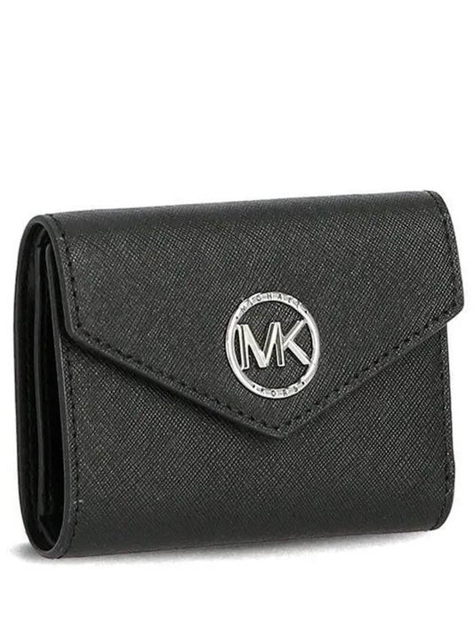 Greenwich Medium Saffiano Envelope Leather Half Wallet Black - MICHAEL KORS - BALAAN 2