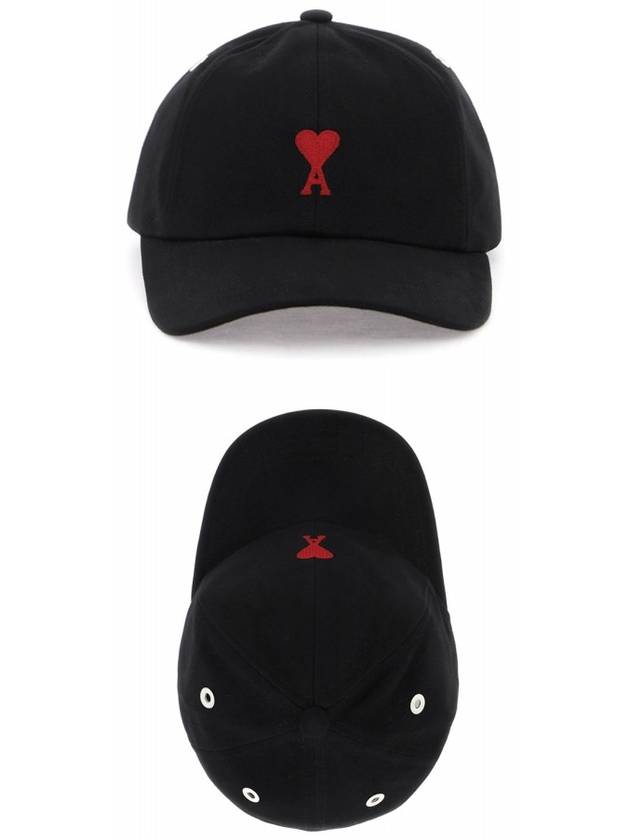 De Coeur Embroidered Logo Ball Cap Black - AMI - BALAAN 5