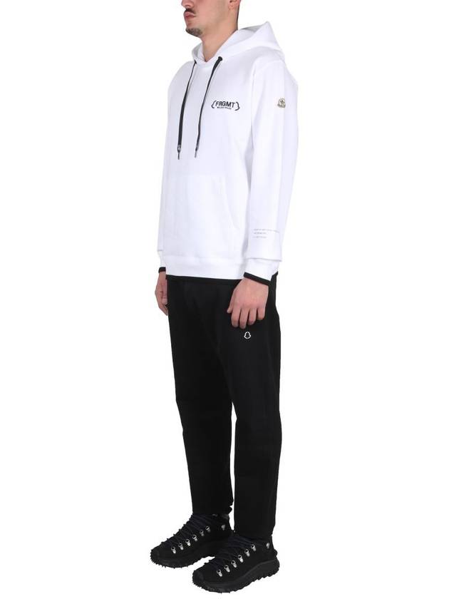 Born To Protect FRGMT Logo Fleece Hoodie Optical White - MONCLER - BALAAN 3