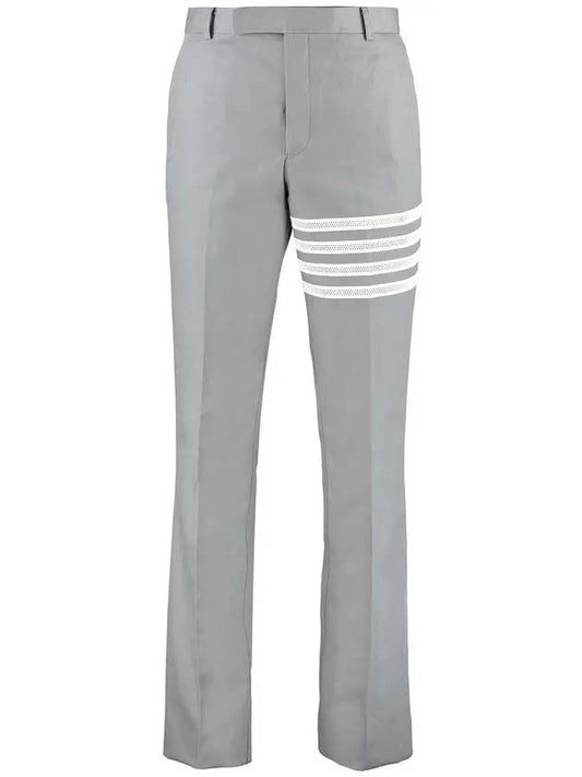 Diagonal Unconstructed Straight Pants Grey - THOM BROWNE - BALAAN.